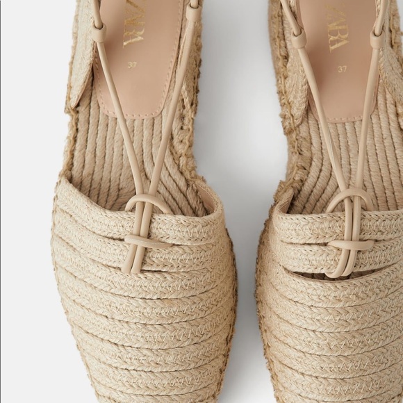 Zara Shoes - 🆕 NWT Zara Slingback Espadrilles with Tied Straps